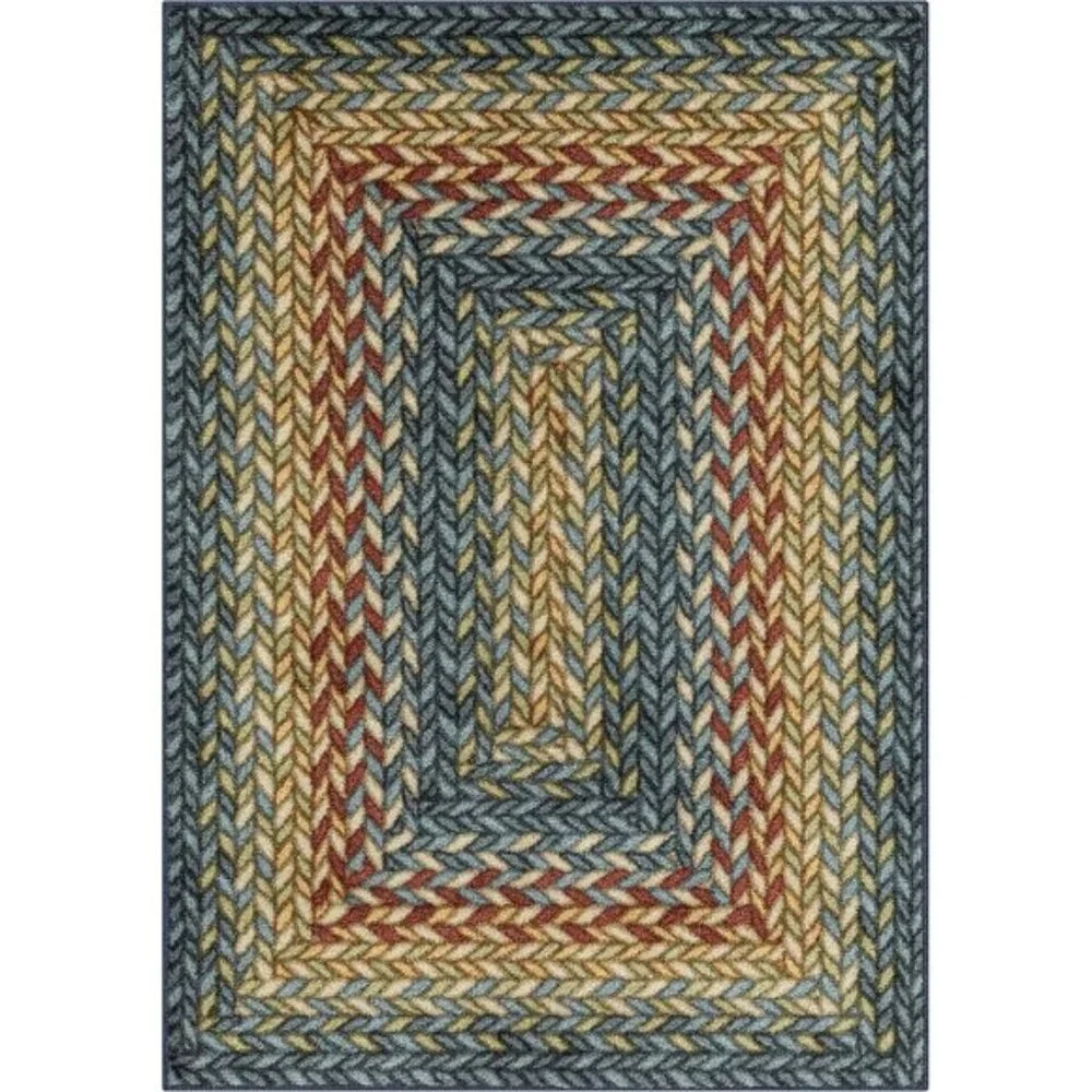2.6 x 3.10ft Marion Bohemian Braided Rug, Washable Non-Slip Carpet for Entryway
